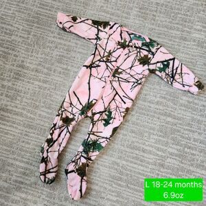 Trail Crest toddler girls fleece footed pajamas pink camo size L 18-24 months